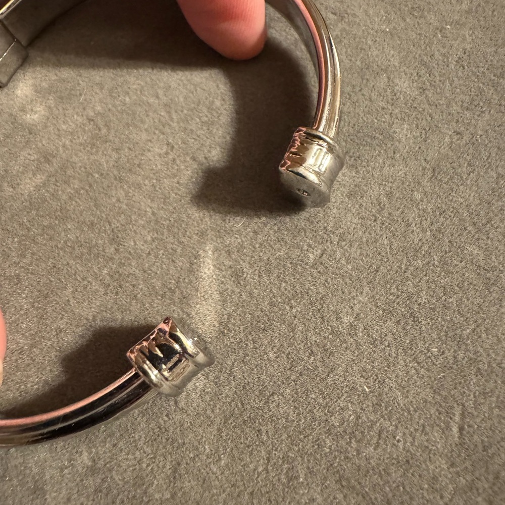 Silver Tone Statement Hinged Cuff Bracelet - image 6